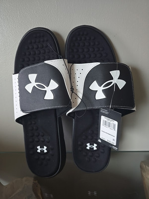 Under Armour Men\'s Ignite Pro Slide Sandal Size 17 Black and White Under Armour Ignite Pro Men main image 4