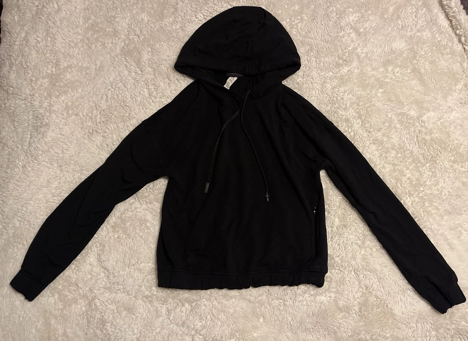 Lululemon Twisted and Tucked Hoodie Women's 4 Black Open Back Stretch W3AVHS