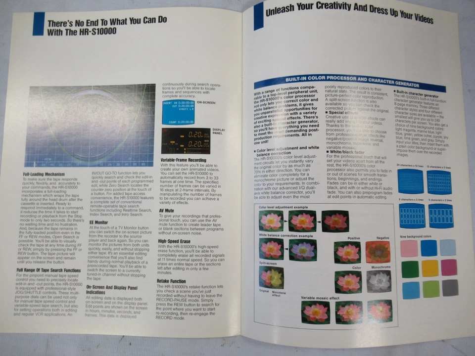 JVC HR-S10000U Super VHS VCR Editing Recorder Original Catalogue Printed JAPAN - Image 4 of 4
