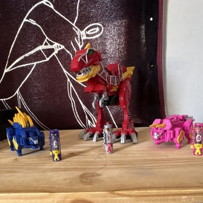 Bandai Power Rangers Dino Charge Playset Figures Red Blue Pink Batteries
