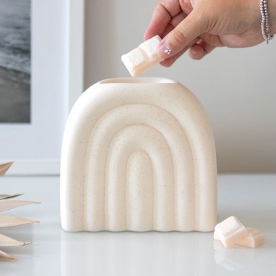 Creme Speckle Bogen Ölbrenner Wachsschmelze Keramik Aromatherapie Raumduft