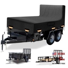 Dump  Utility Trailer Cover Waterproof, 7x12 Trailer Fits 7  W x 12  L Black