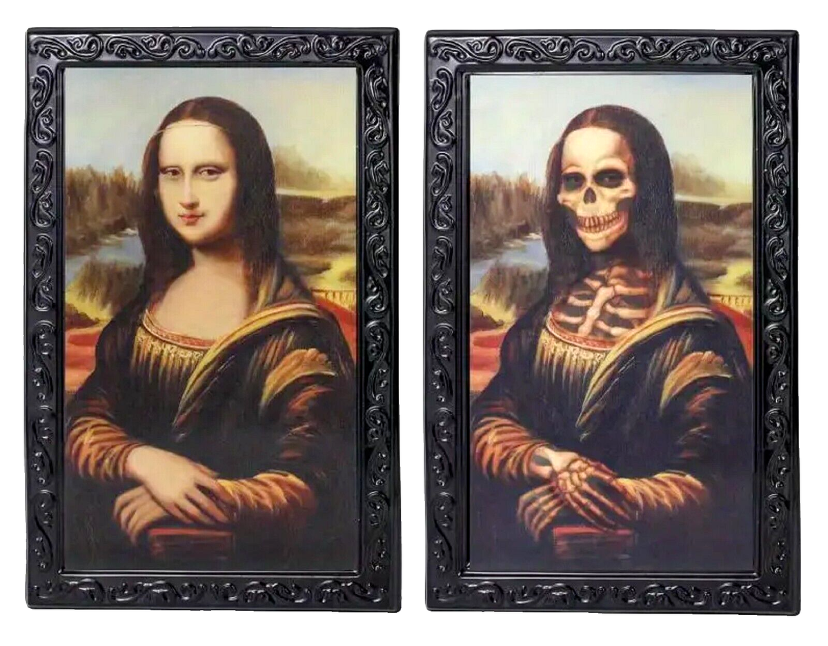 mona 11x9-inch 3D Changing Lenticular HAUNTED MONA LISA ZOMBIE PICTURE