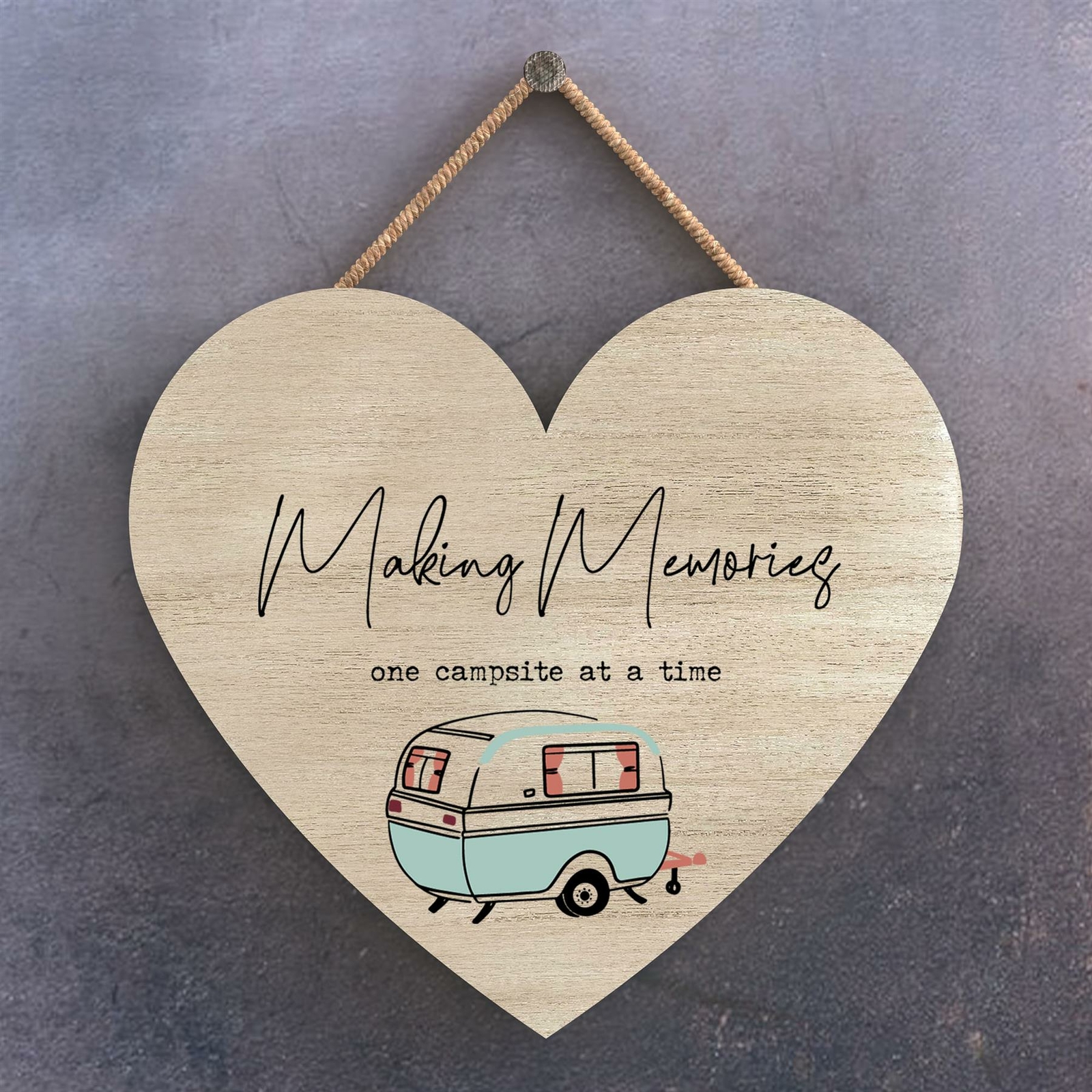 MAKING MEMORIES CAMPER CARAVAN CAMPING THEMED HANGING PLAQUE