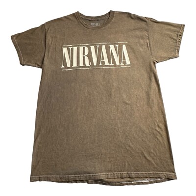 Nirvana World Tour T-Shirt Men's Size Large Brown | eBay