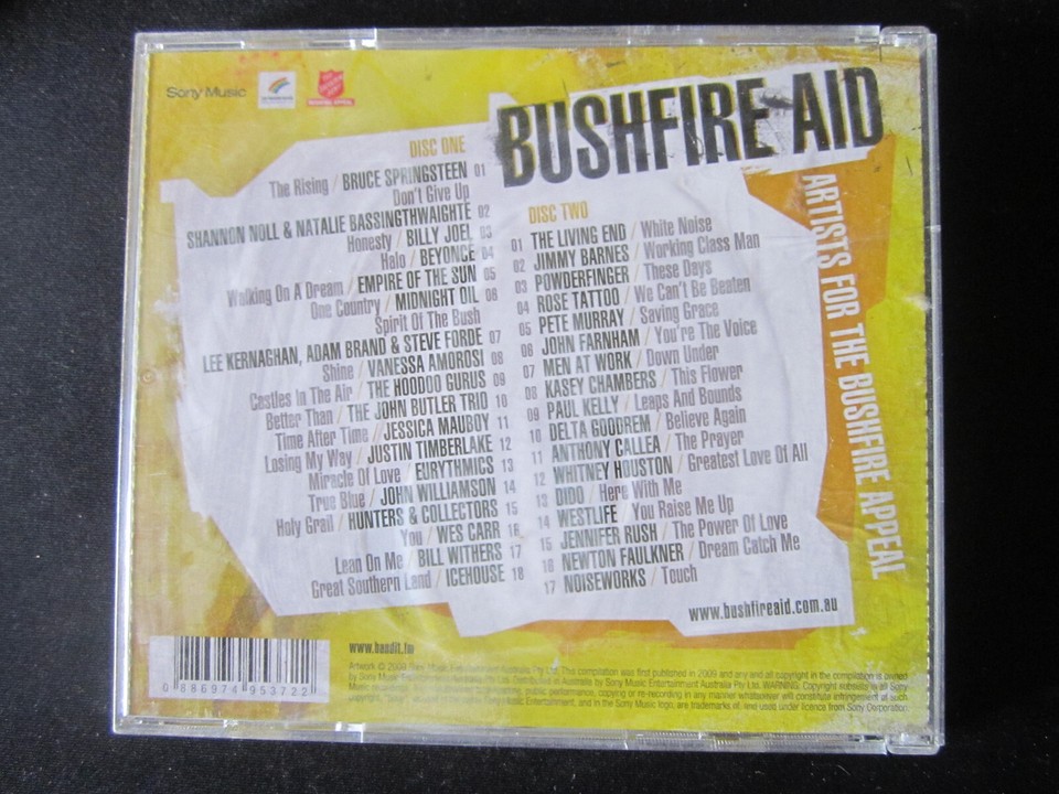 CD BUSHFIRE AID VARIOUS ARTISTS DOUBLE CD GREAT ** MUST SEE ***** | eBay