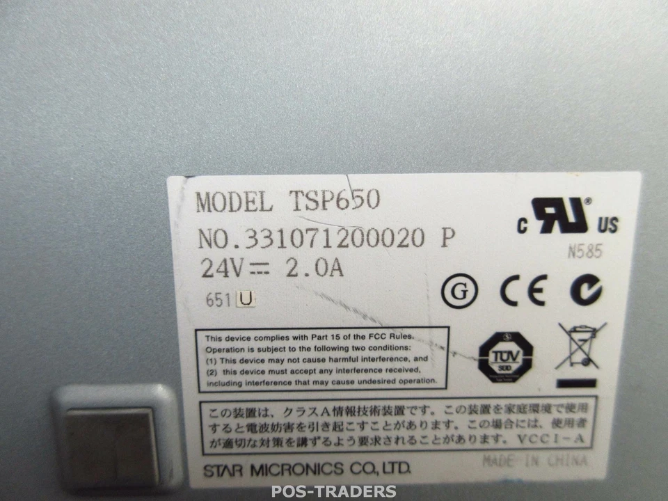 STAR TSP650 USB Thermal Receipt Ticket POS Printer Drucker White PRINTS OK + PSU - Bild 3 von 3