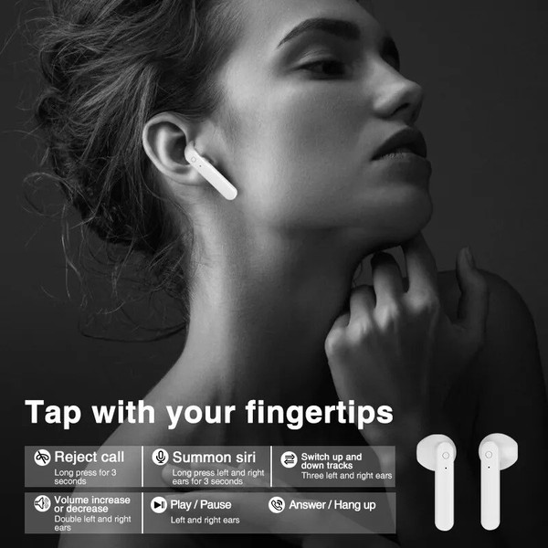 Earbuds In Ear Bluetooth KopfhöRer Tws Bluetooth 5.0 Mit Mikrofon Weiß-image