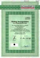 Meble biurowe SCHAERF 1989 Worms Akcja założycielska Samas Holland 2500 DM Udziały w zyskach