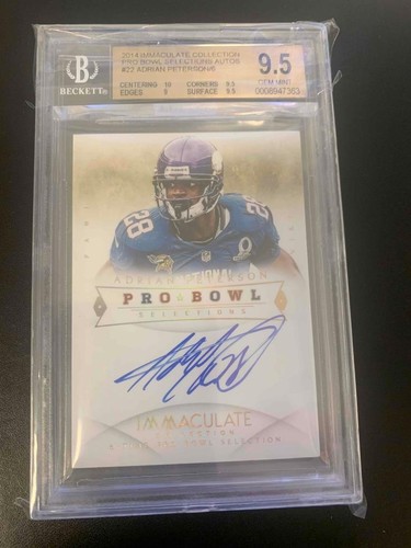 2014 Immaculate Adrian Peterson Pro Bowl Auto Autograph ed 6 6 BGS 9 5 10 EBay