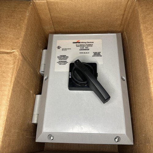 Arrow Hart AH30MS2F Cooper Wiring Fusible Disconnect Switch 30 Amp 600 VAC - Picture 2 of 8