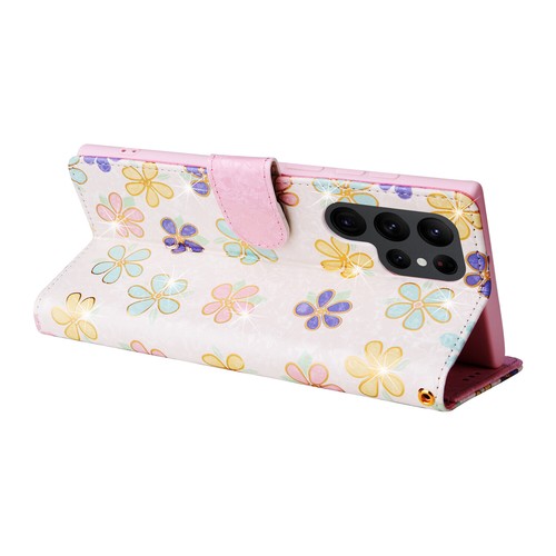 For Samsung S25 S24 S23 S22 S21 Flower Pattern Holder Wallet Flip Kickstand Case - Picture 9 of 57