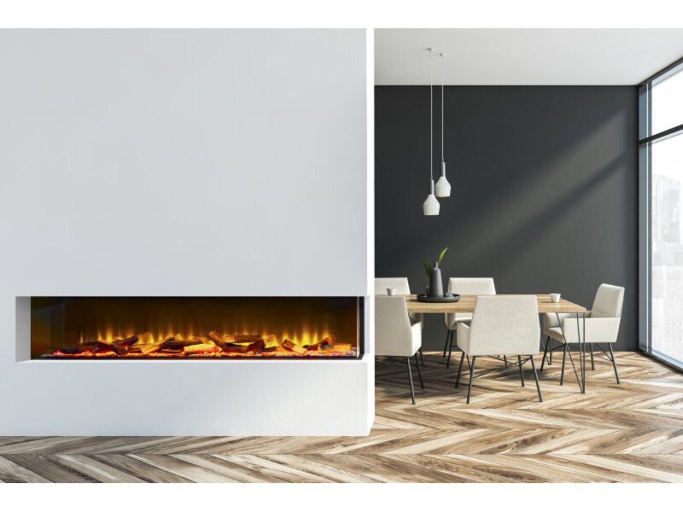 Acantha Unisex Black Aspire 150 Fully Inset Media Wall Electric Fire - Image 2