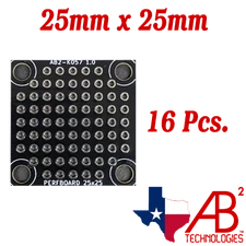 16 Pcs Black PCB Proto / Perf Boards Double Sided 25mm x 25mm (Panel of 16)