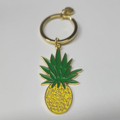 Island Haus Co Gold and Green Pineapple Keychain