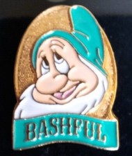 Vintage Disney Bashful Head Pin Snow White Seven Dwarfs