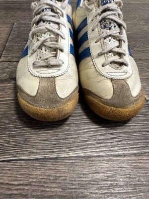 Vintage 70s 80s Adidas Rom Leather Sneakers White Casual Rare size