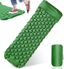Camping Sleeping Pad, Ultralight Camping Mat with Pillow Built-in Foot Pump