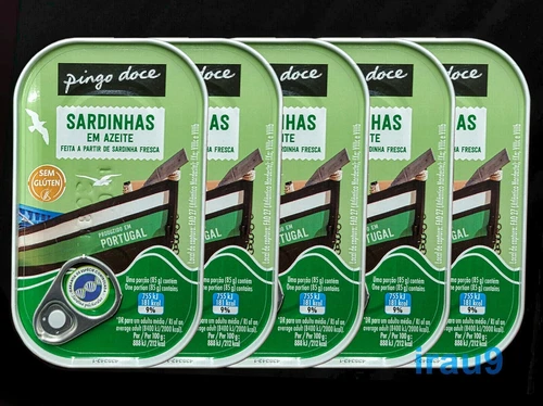 5X Cans Sardines in Olive Oil Rich in Omega 3 - Pingo Doce Portugal 120g 4.23oz