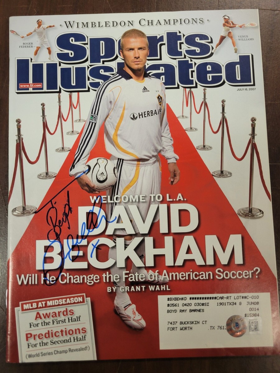 David Beckham Signed Sports Illustrated Magazine 7/16/07 Soccer
