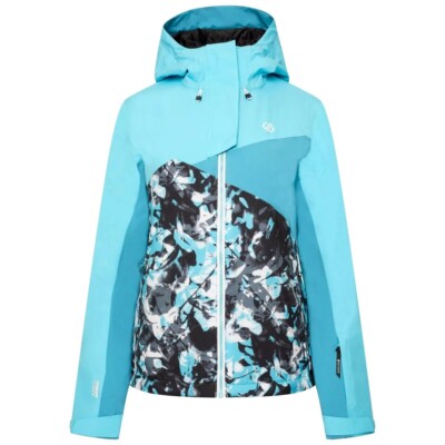NWT Dare 2B Womens Determined Printed Insulated Waterproof Ski Jacket Blue