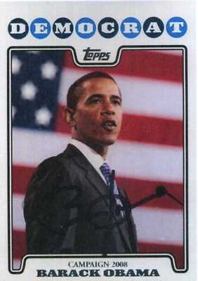 BARACK OBAMA signierter ''Democrat 2008'' Flyer / Handzettel - US-Präsident - Preprint