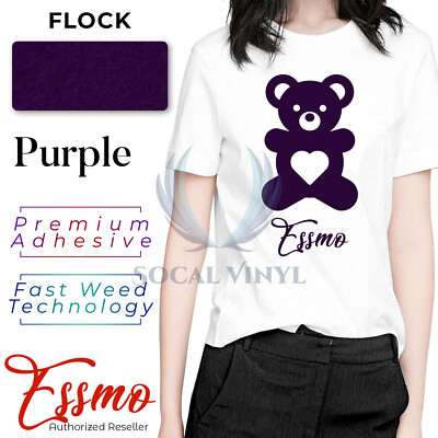 Purple Flock Heat Transfer Vinyl HTV T-Shirt 20'' Roll Iron On Heat Press DF09