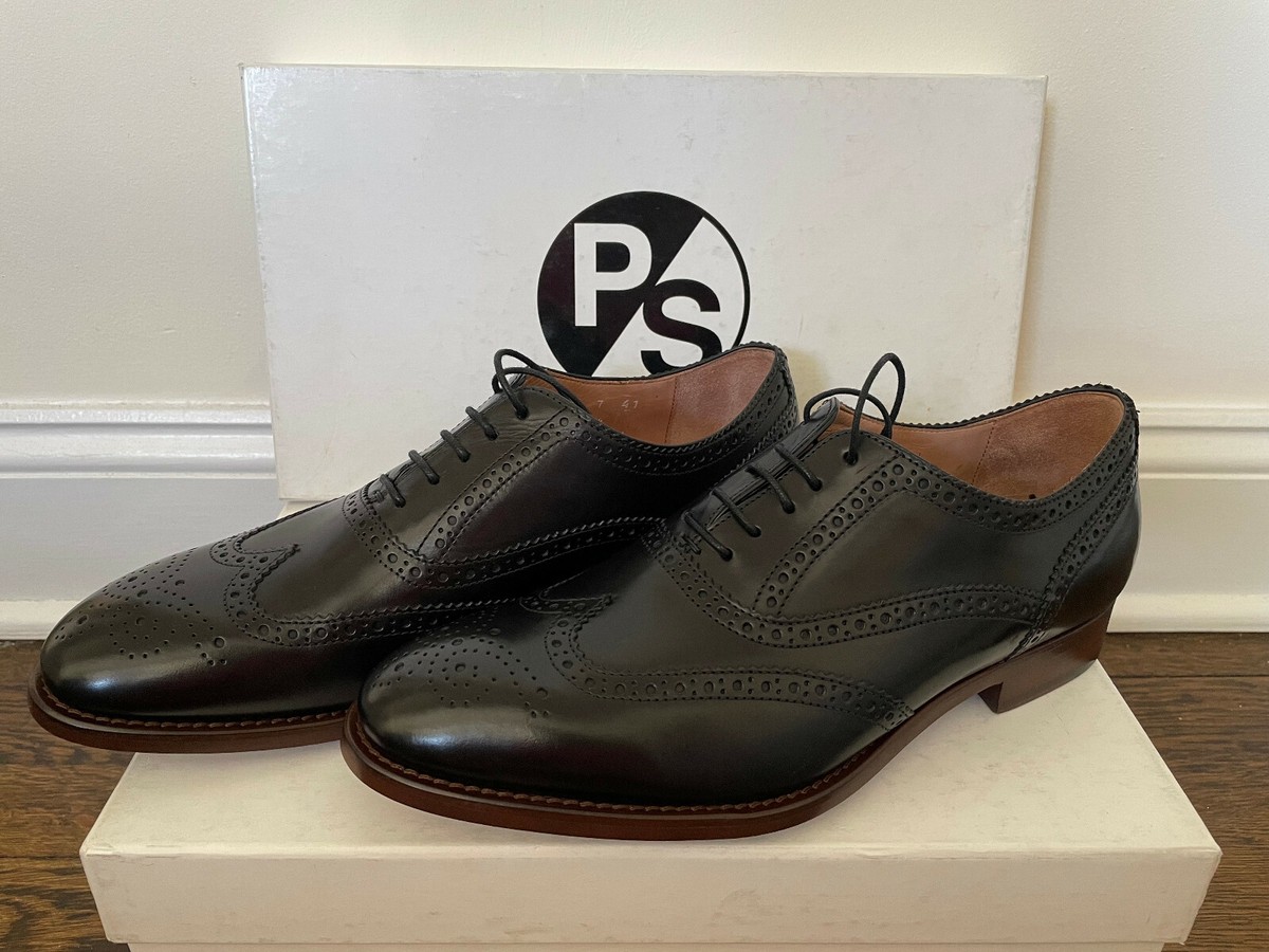 Paul Smith レザーシューズ ほぼ未使用品 ブラック 黒 UK7 Paul Smith 'S007' Black Leather Oxford Brogue Shoes / US 8