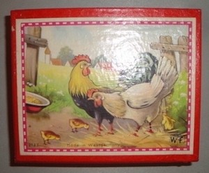 VTG & Rare WF Kubus Wooden Block Puzzle Farm Animals (212 T), 1960s