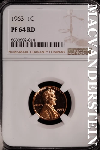 1963 Lincoln Memorial Cent - NGC PF 64 RD - Choice Gem Proof  #SLG325