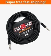 3 Pack PIG HOG PTRS30BK VINTAGE SERIES  BLACK WOVEN  TRS CABLE, 30 FT - New