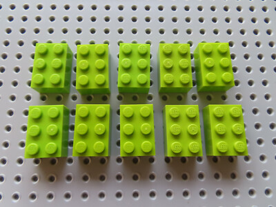 LEGO 10 x Stein Basic Baustein hoch 3002 2x3  limette lindgrün lime