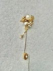 VTG 1950s Miriam Haskell Golden Faux Pearl Stick Pin