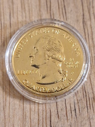 24K Gold Plated State Quarters from 1999, NJ, PA, CT, DE, GA 5 Coins - Picture 9 of 11