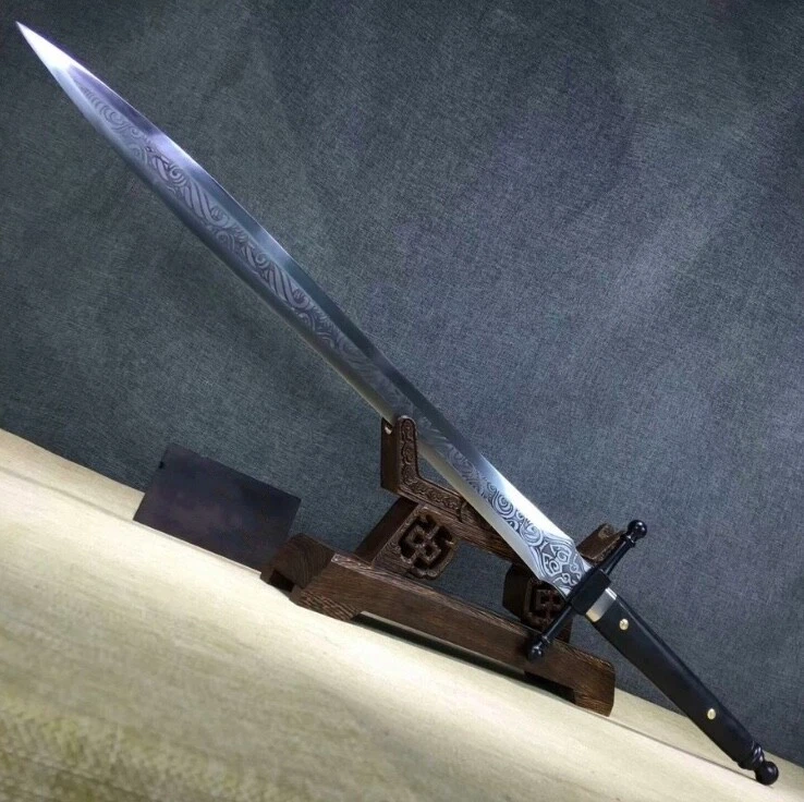 Fantasy Two Handed Double Edged Carbon Steel Longsword Battle Ready  Greatsword | eBay