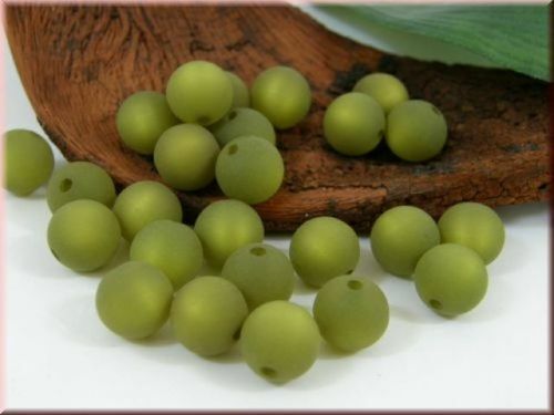 10 Stk. Polarisperlen rund 10mm matt olive A250-J - Bild 2 von 2