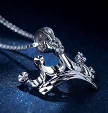 Reines massives Platin Spiegelschliff Krone Anhänger, Pt950, Weißgold, ohne Kette, Kugel