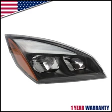 Right Headlight Assembly Black With LED Fit For 2018-2022 Freightliner Cascadia