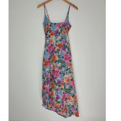 Yumi Kim Oahu Chambray Bond St. Dress Midi Length Asymmetrical Hem Size S
