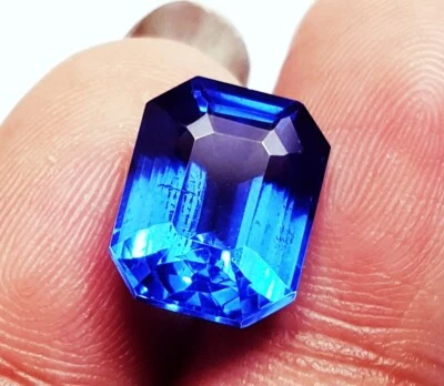 Natürlich Blauer Saphir 8 Zu 10 Karat Strahlender Form Lose Edelstein Certified - Bild 1 von 4
