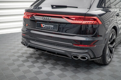 CUP Diffusor Seiten Ansätze SCHWARZ für Audi SQ8 MK1 Heckstoßstange ABS Flaps