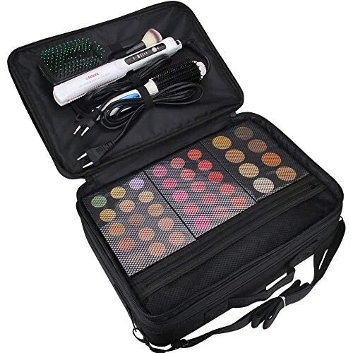 Caja de Maquillaje para Niñas Tamaño XL 40cm x 30cm x 12cm Tocador Cosméticos Bolsa/Kit Negro Foto 4 de 4