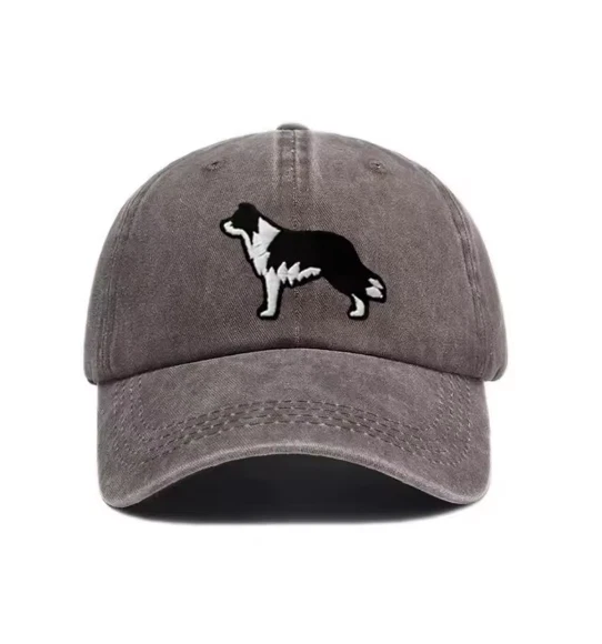 Border Collie Cotton Baseball Cap Adjustable K9 Dogs Sun Protection Free P&P