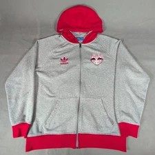 Adidas New York Red Bull Zip up Hooded Sweater Adult Size Large 