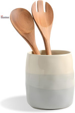 Ceramic Kitchen Utensil Holder, Cooking Utensils Pot for Countertop Organisation