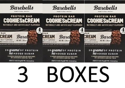 Barebells Cookies & Cream Protein Bars - 4 Bars in a Box - 3 BOXES