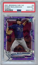 2021 Bowman Chrome Sapphire RC #2/25 Shane McClanahan Purple #8 PSA 10...