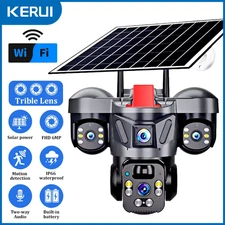KERUI V380 Pro Outdoor PTZ 6MP WIFI 4G Solar Camera Home Security Triple Lens Ca