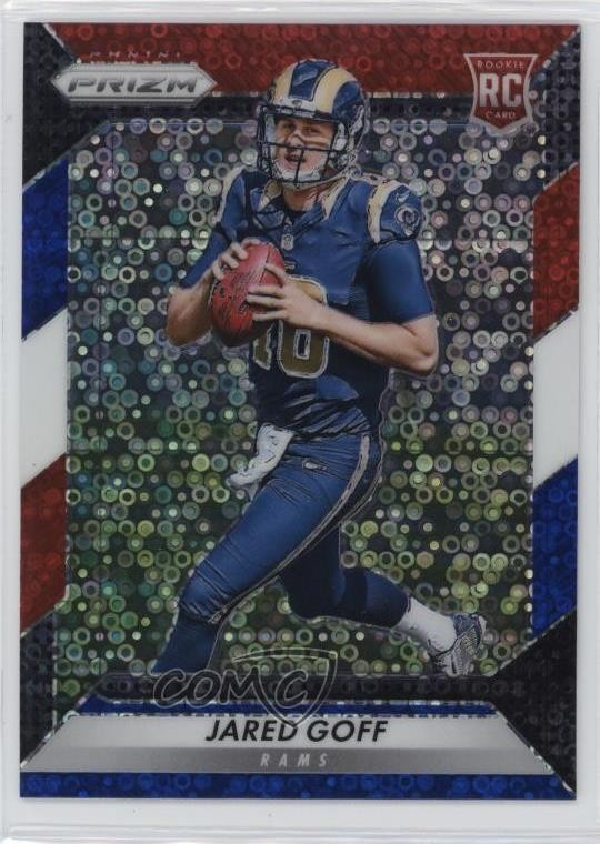 2016 Panini Prizm Red White & Blue Disco Jared Goff #208 Rookie RC 0m3j