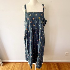 Sonoma Women Linen Blend Floral Sleeveless Midi Dress XXL Feminine Beach Casual